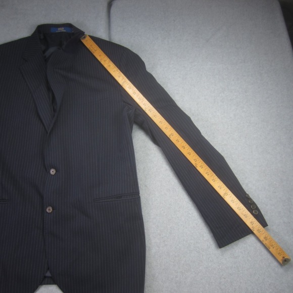 Polo Ralph Lauren Suit Mens 46Lx39W Navy Striped Modern Fit Jacket Pants 2 Piece - Picture 11 of 16